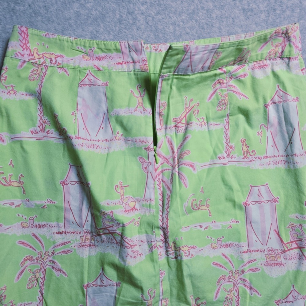 Vintage Lilly Pulitzer Size 6 A Line Mini Monkey Play Print Skirt Pockets VTG - Picture 4 of 11